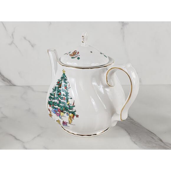 Salem China Christmas Eve Teapot w/ Lid Coffee Mug Teacup 10oz Year 50s x3 Vtg - Picture 4 of 16